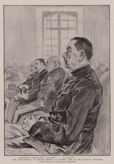 The Court-Martial of Captain Dreyfus at Rennes, some of the Principal Witnesses by Georges Redon